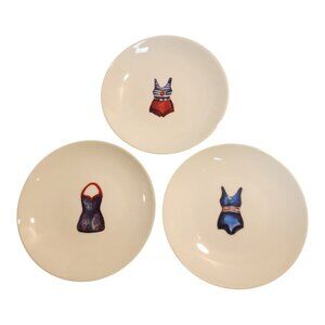 Prima Design 6" Dessert/Salad/Snack Plate Bathing Suit Design Cute Beach Vibes